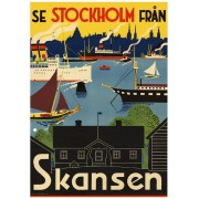 Se Stockholm från Skansen 1932, affisch 21x30cm